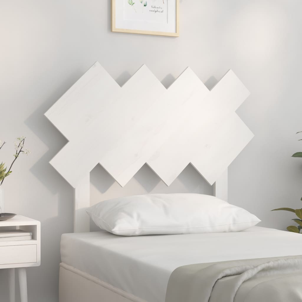 Bed Headboard White 92x3x81 cm Solid Wood Pine - R and M Furniture
