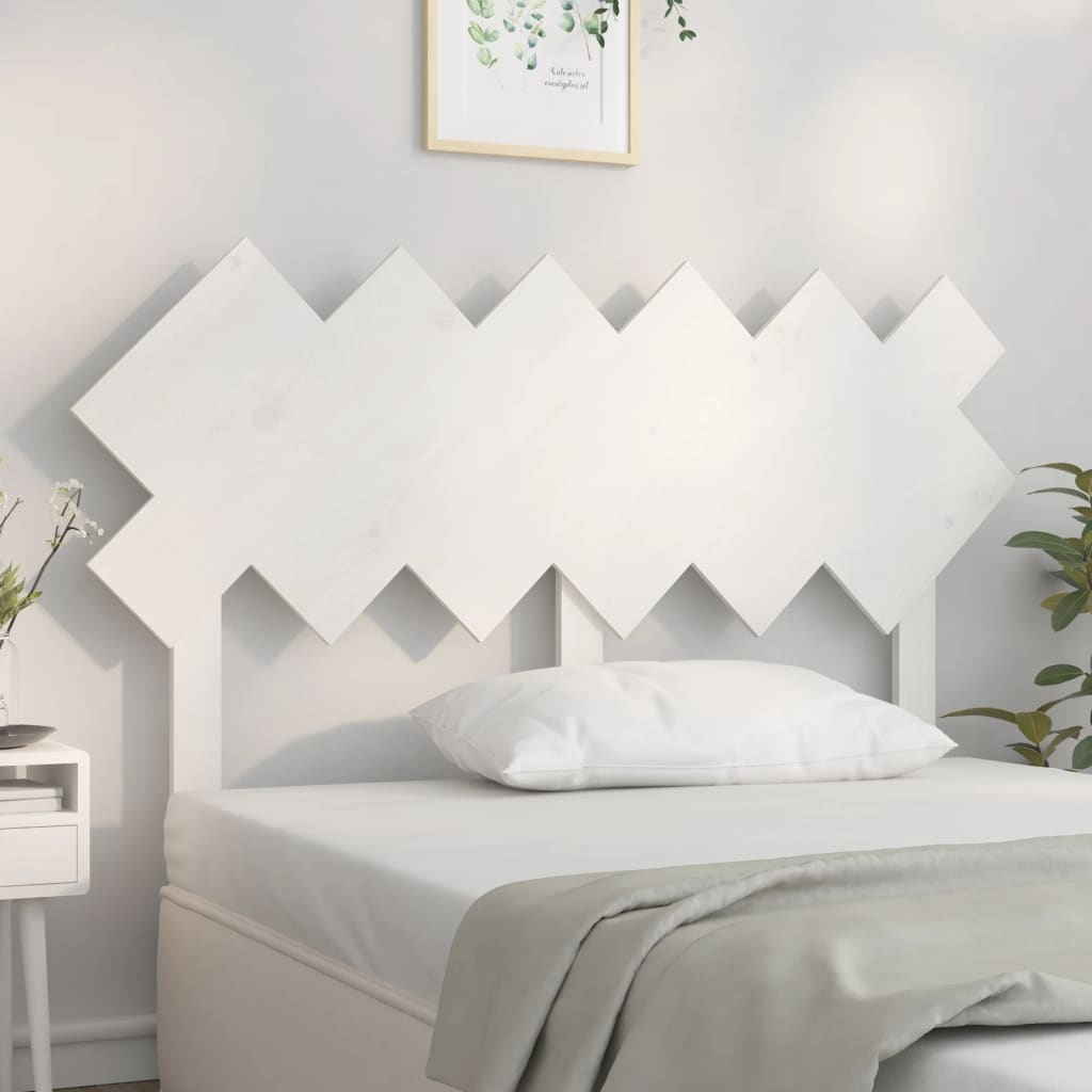 Bed Headboard White 132x3x81 cm Solid Wood Pine - Discount Dealers