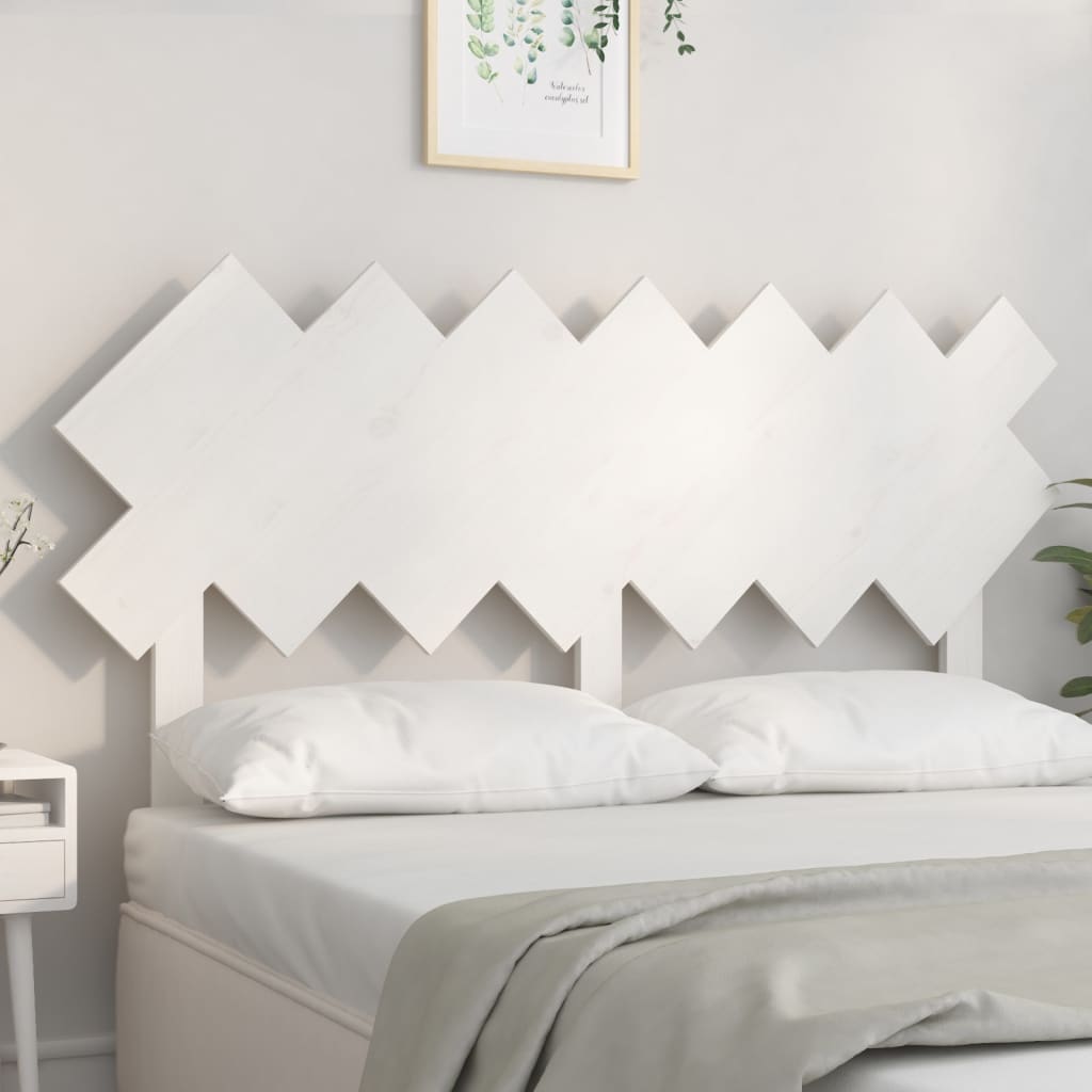Bed Headboard White 141x3x80.5 cm Solid Wood Pine - Discount Dealers