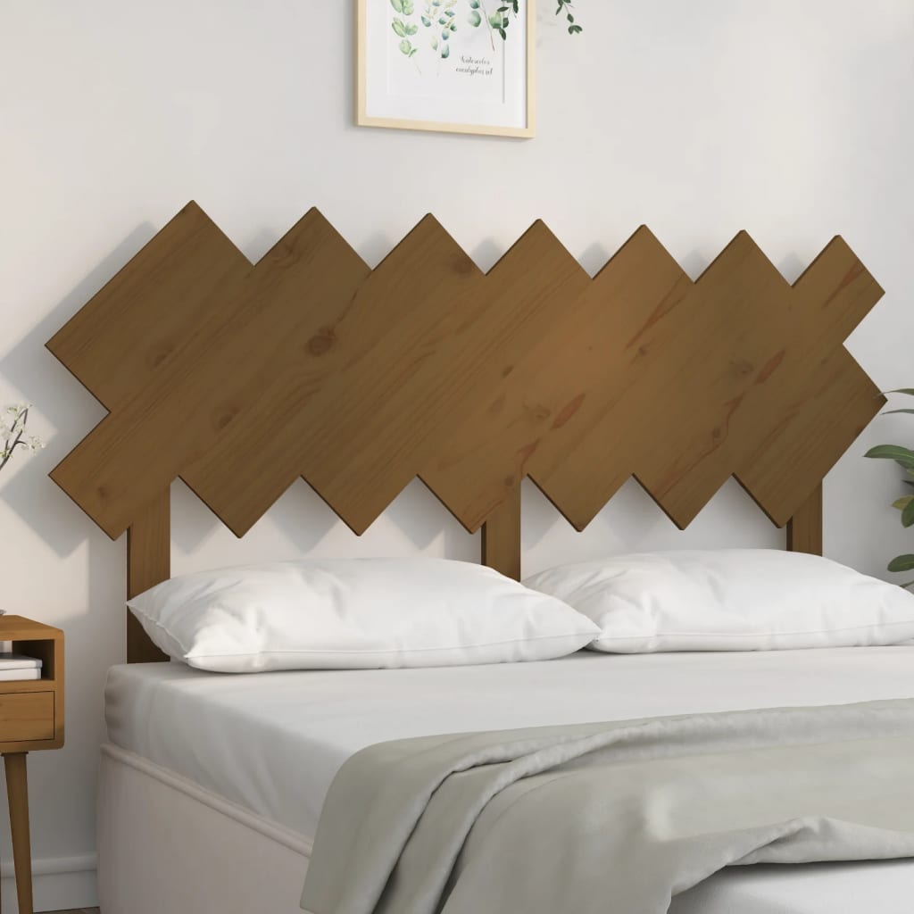 Bed Headboard Honey Brown 151.5x3x81cm Solid Wood Pine - Design Hut