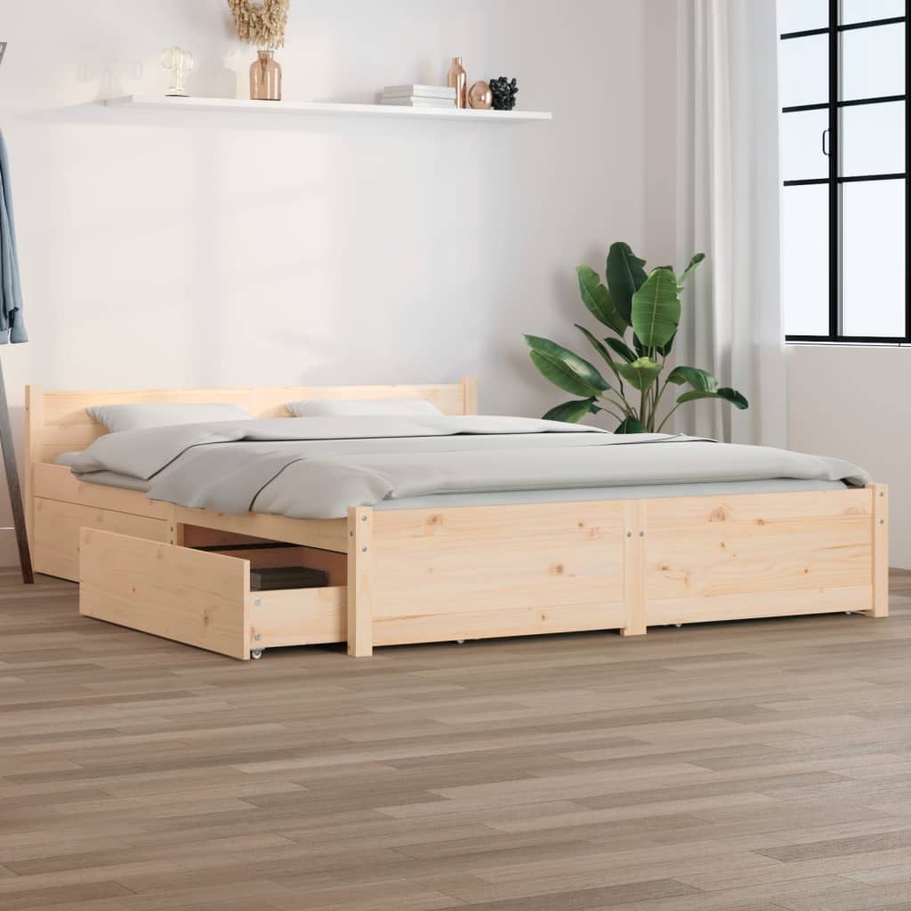 Bed Frame with Drawers 150x200 cm King Size - Casper Homes