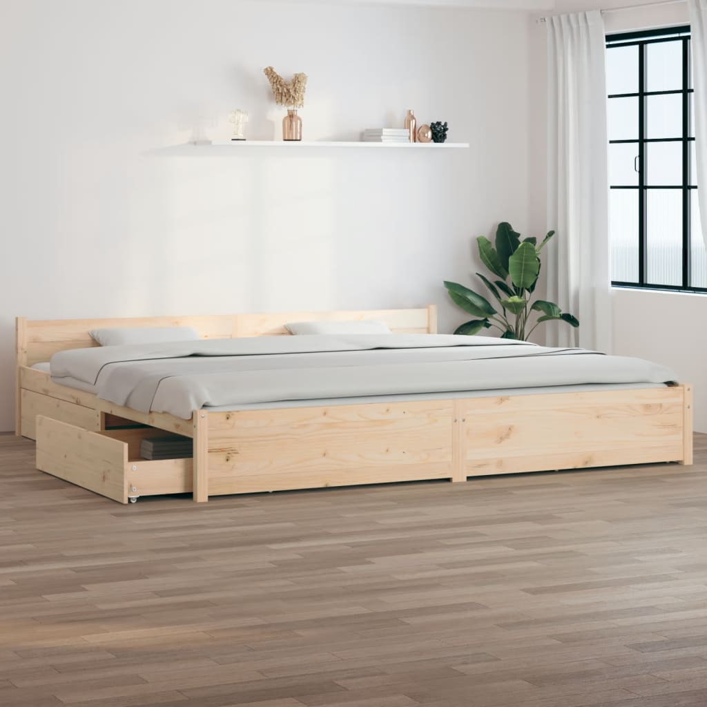 Bed Frame with Drawers 180x200 cm Super King Size - Sid & Sam
