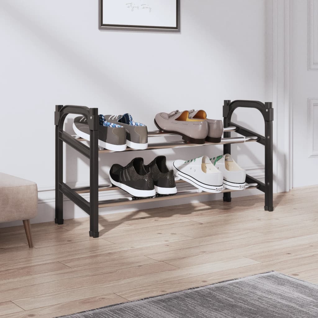 Extendable Shoe Rack with 2 Shelves 119x24x37 cm - Decor Base