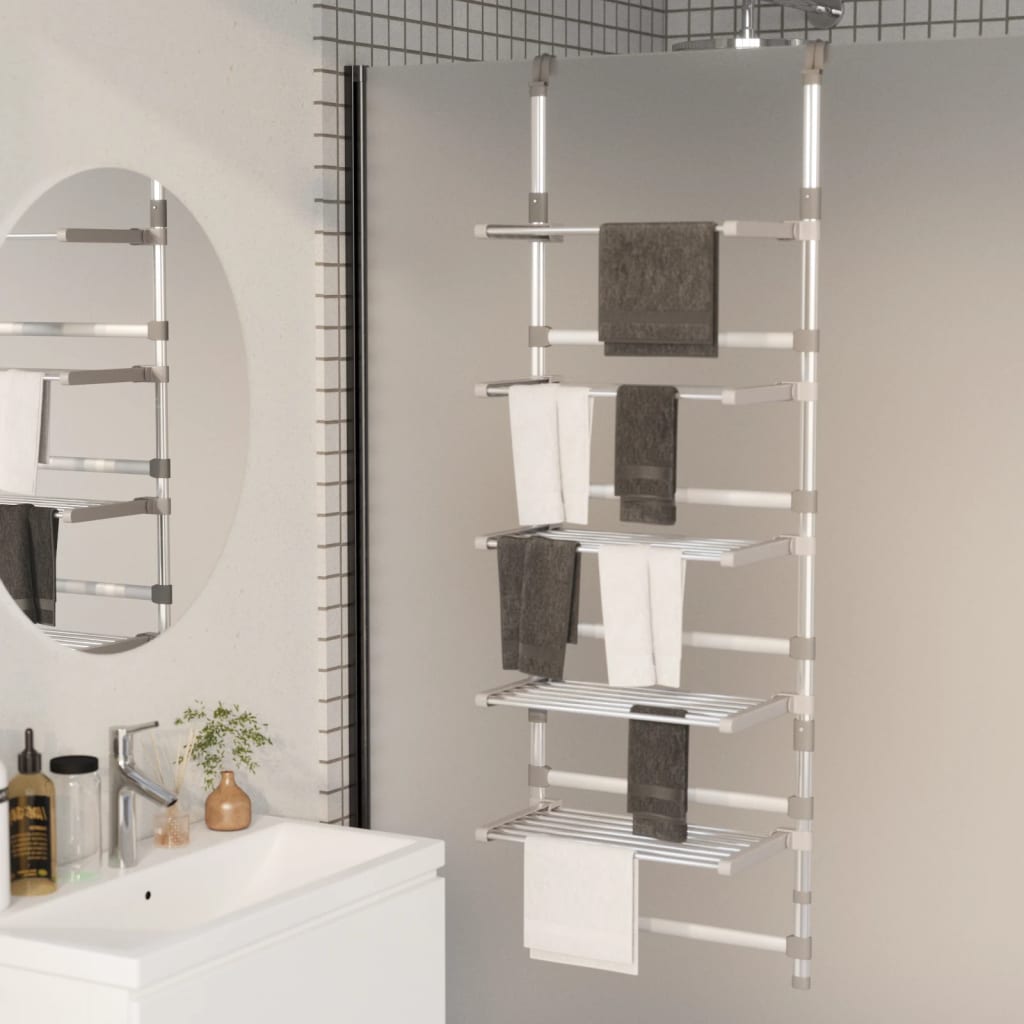 5-Tier Hanging Laundry Drying Rack Aluminium - Design Hut