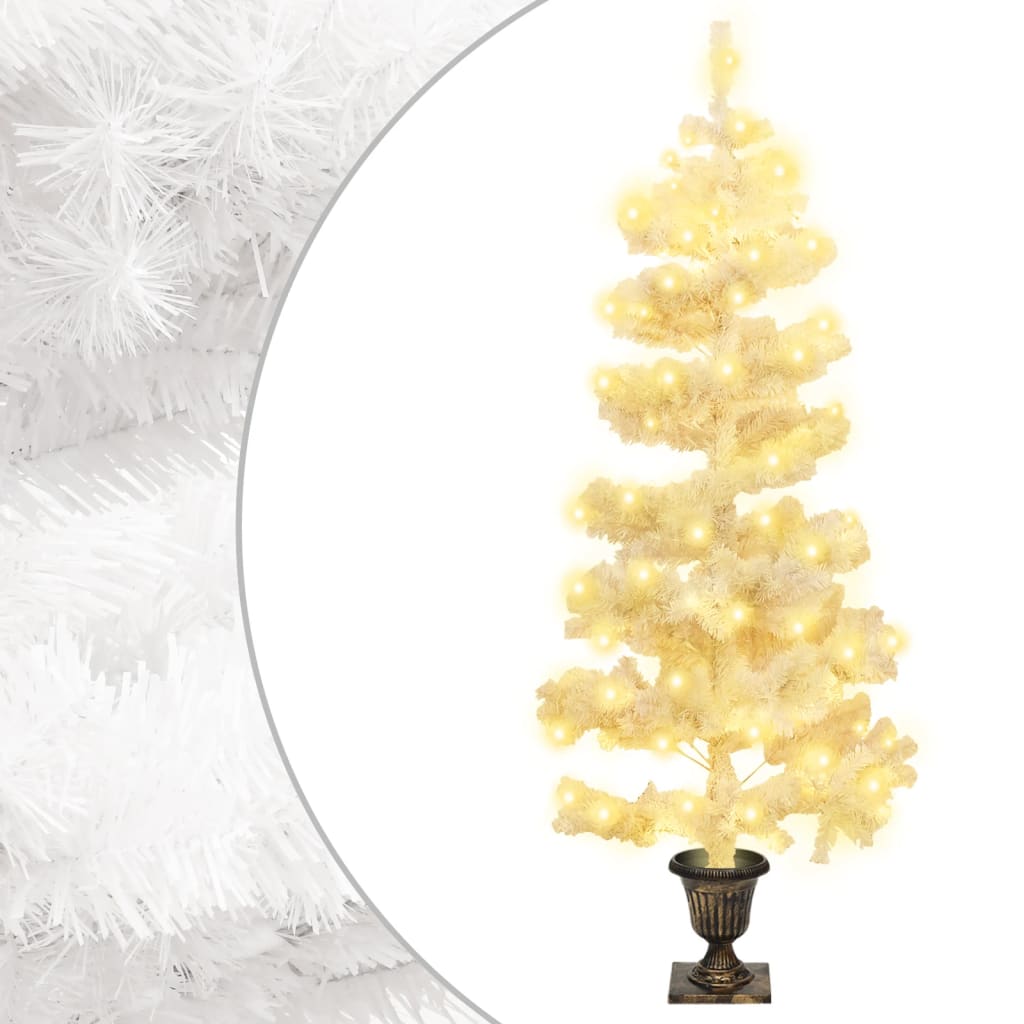 Lauxe Swirl Prelit Tree with Pot White 120cm PVC - Unbeatable Bargains