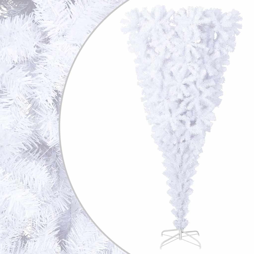 Upside-down Artificial Christmas Tree with Stand White 240 cm - Decor Base