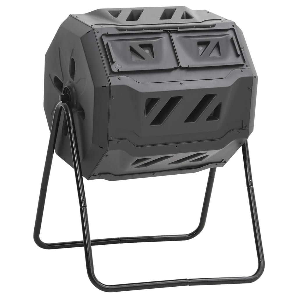 Garden Compost Bin Black 73x64x95 cm 160 L - All Things Good