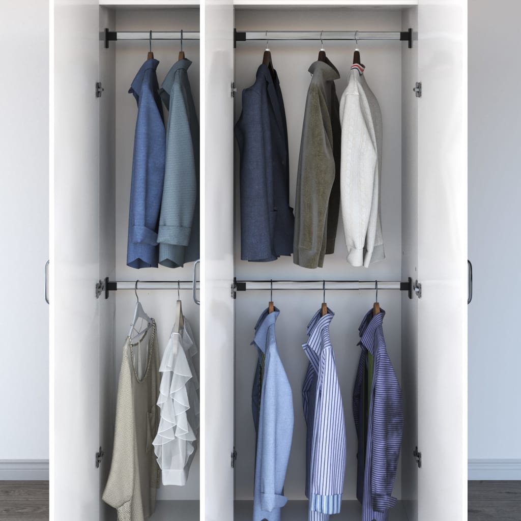 Telescopic Wardrobe Rails 4 pcs Silver 58-100 cm - Merkel Designers