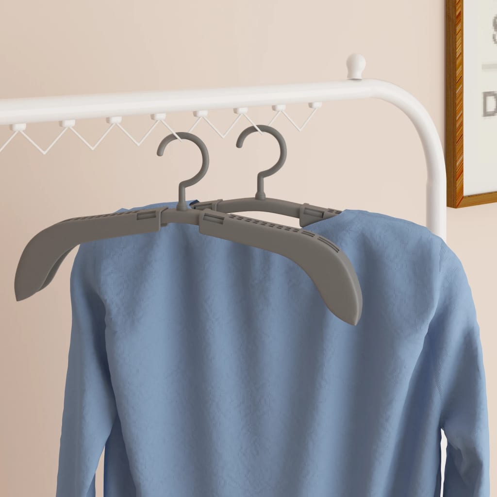Extendable Clothes Hangers 10 pcs Grey - Style and Chic