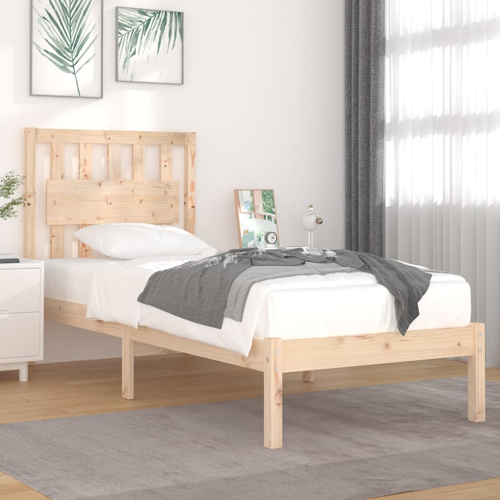 Bed Frame Solid Wood Pine 90x190 cm Single - Decor Base