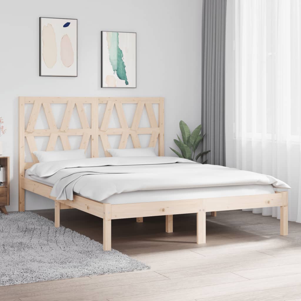 Bed Frame Solid Wood Pine 140x200 cm - Style and Chic