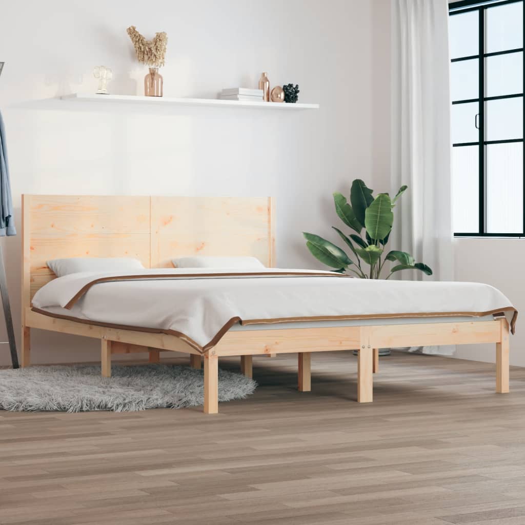 Bed Frame Solid Wood 135x190 cm Double - All Things Good