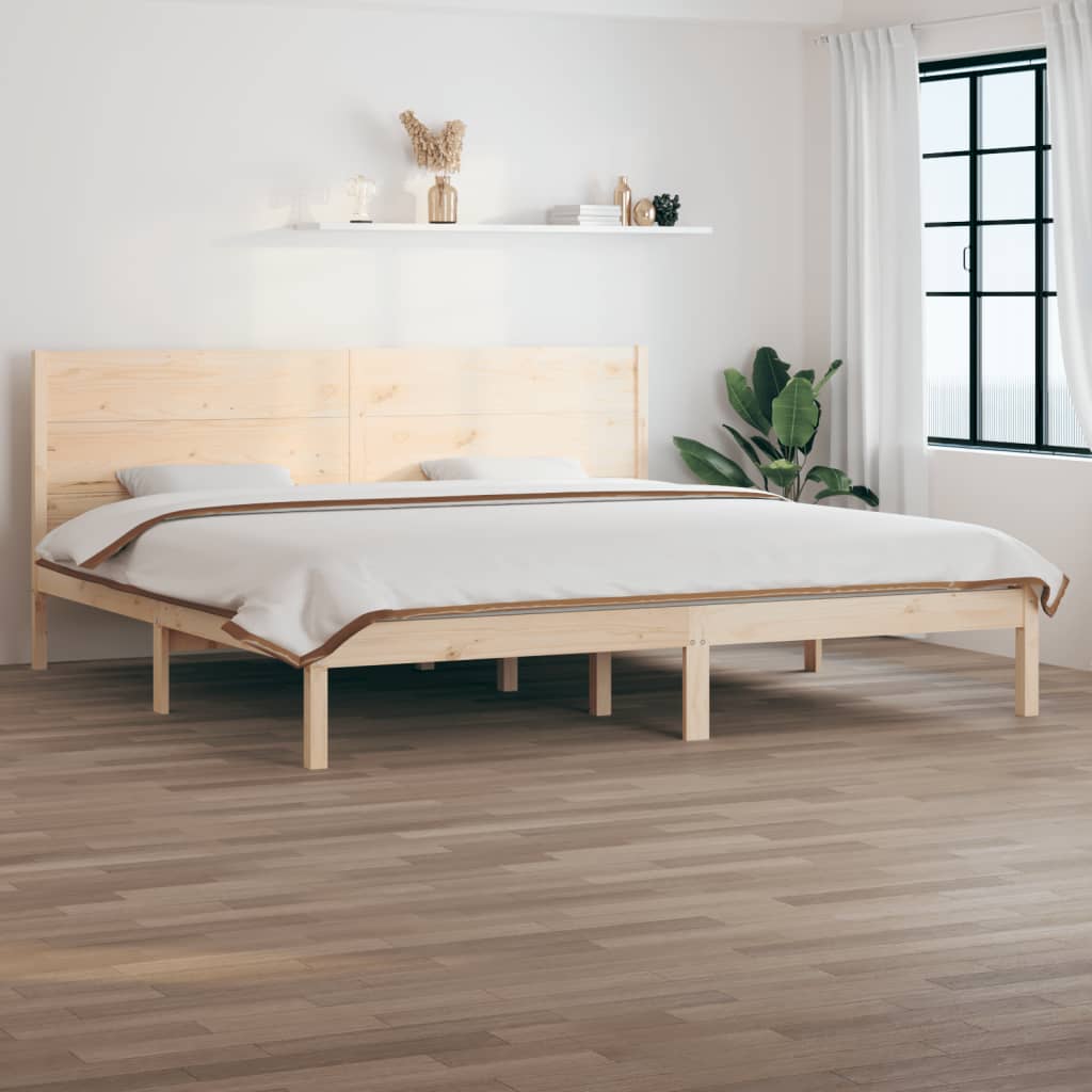 Bed Frame Solid Wood Pine 200x200 cm - Brittle & Co