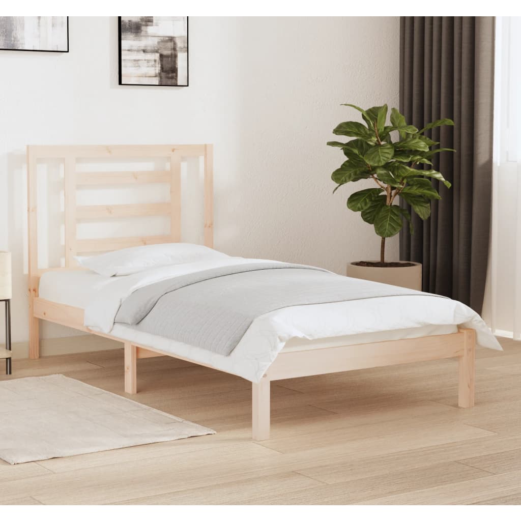 Bed Frame Solid Wood Pine 90x190 cm Single - Brittle & Co