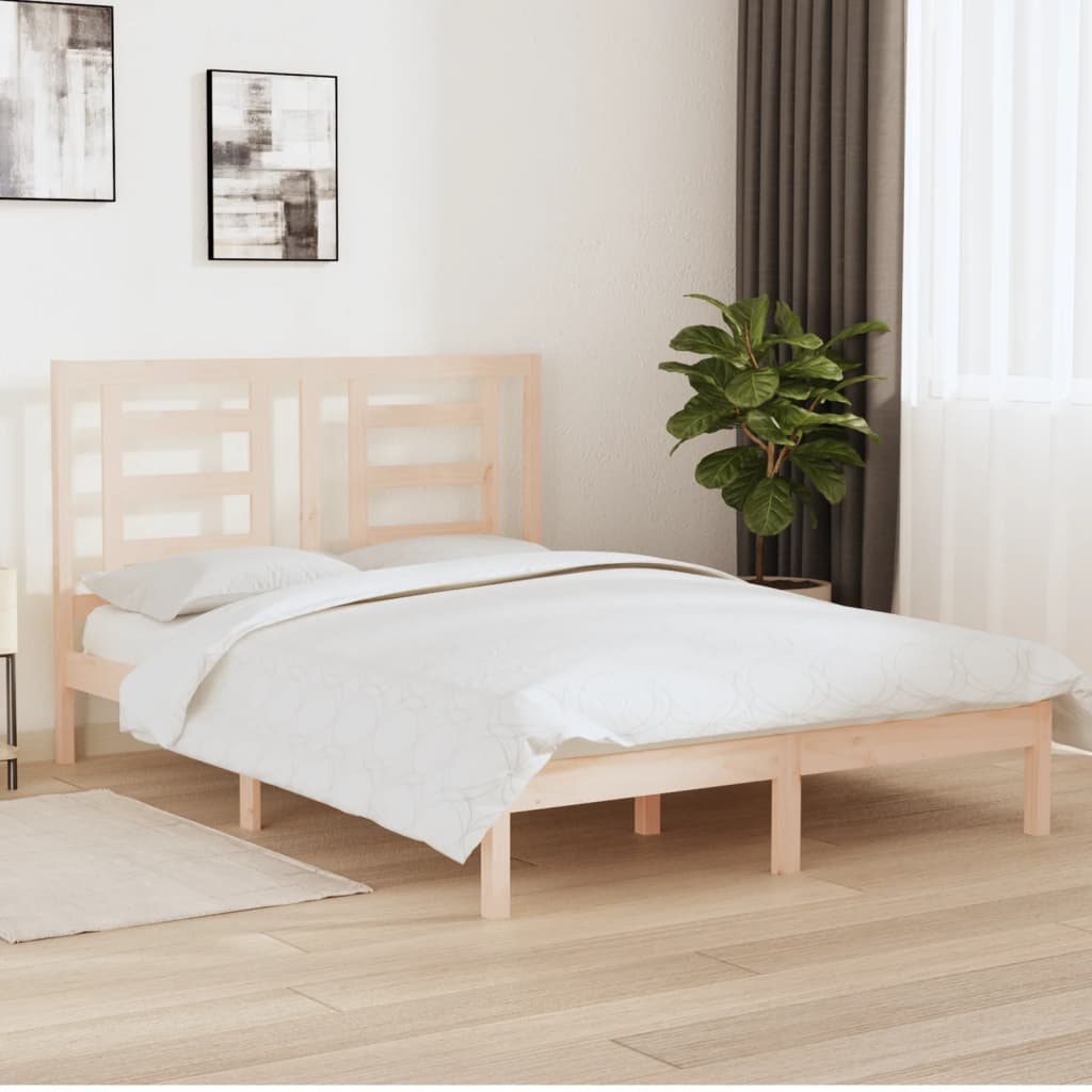 Bed Frame Solid Wood Pine 150x200 cm King Size - Brittle & Co