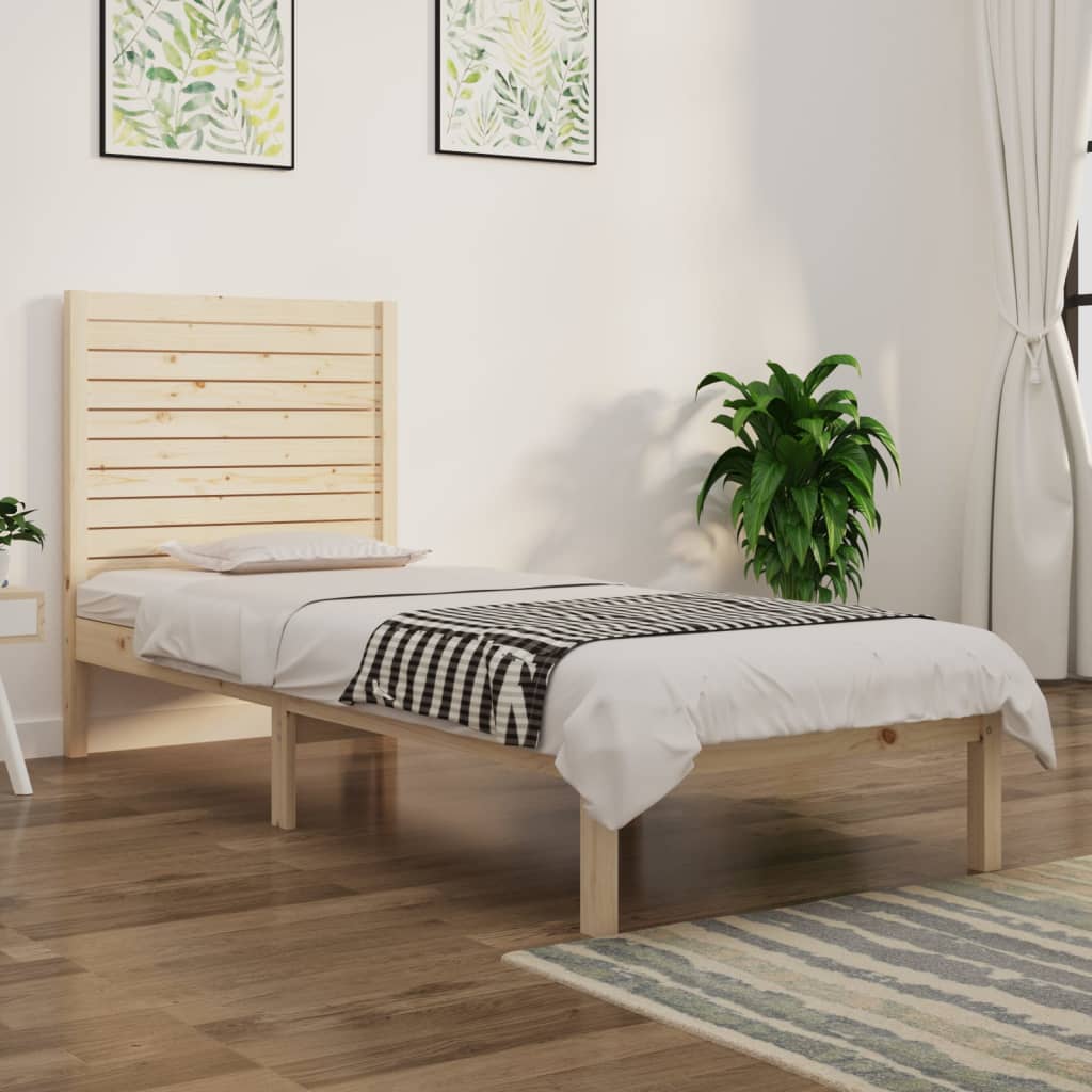 Bed Frame Solid Wood 90x190 cm Single - Brittle & Co