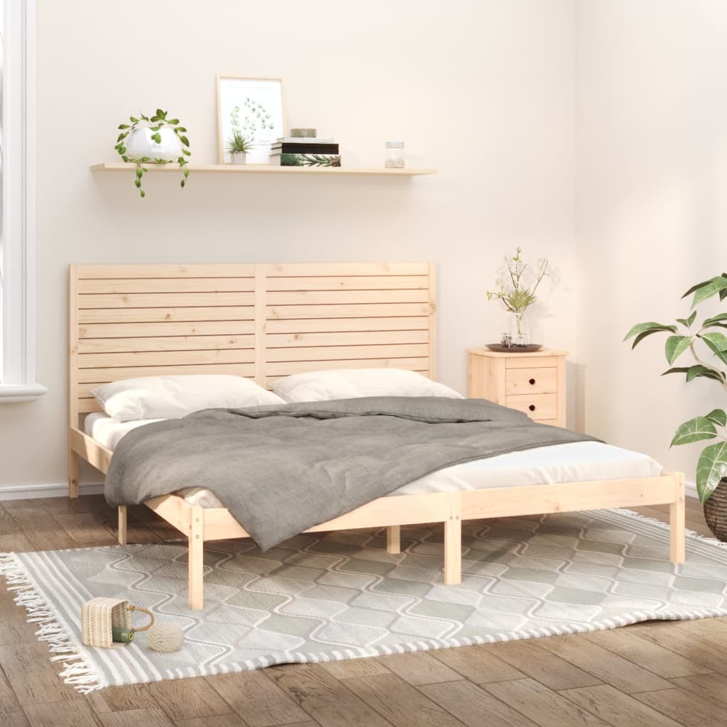 Bed Frame Solid Wood 200x200 cm - Brittle & Co