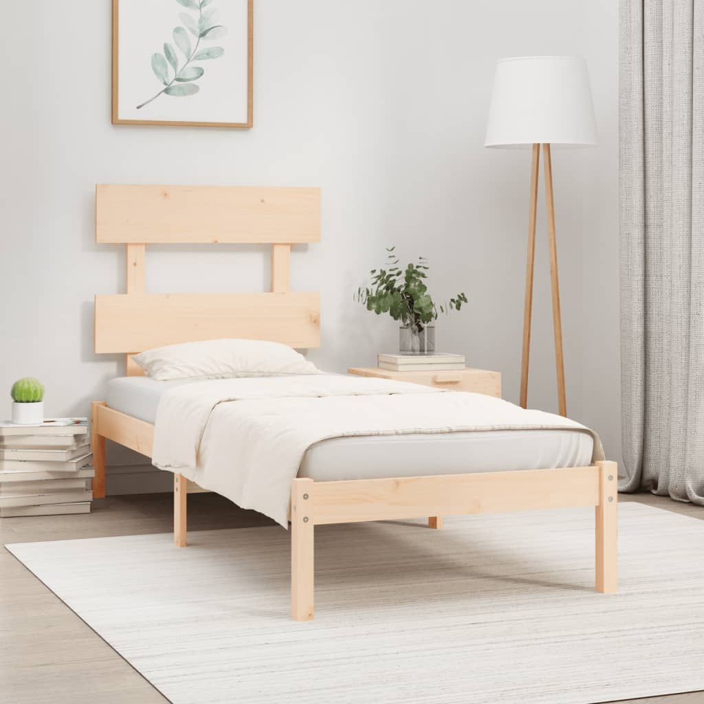Bed Frame Solid Wood 90x190 cm Single - Direct Imports