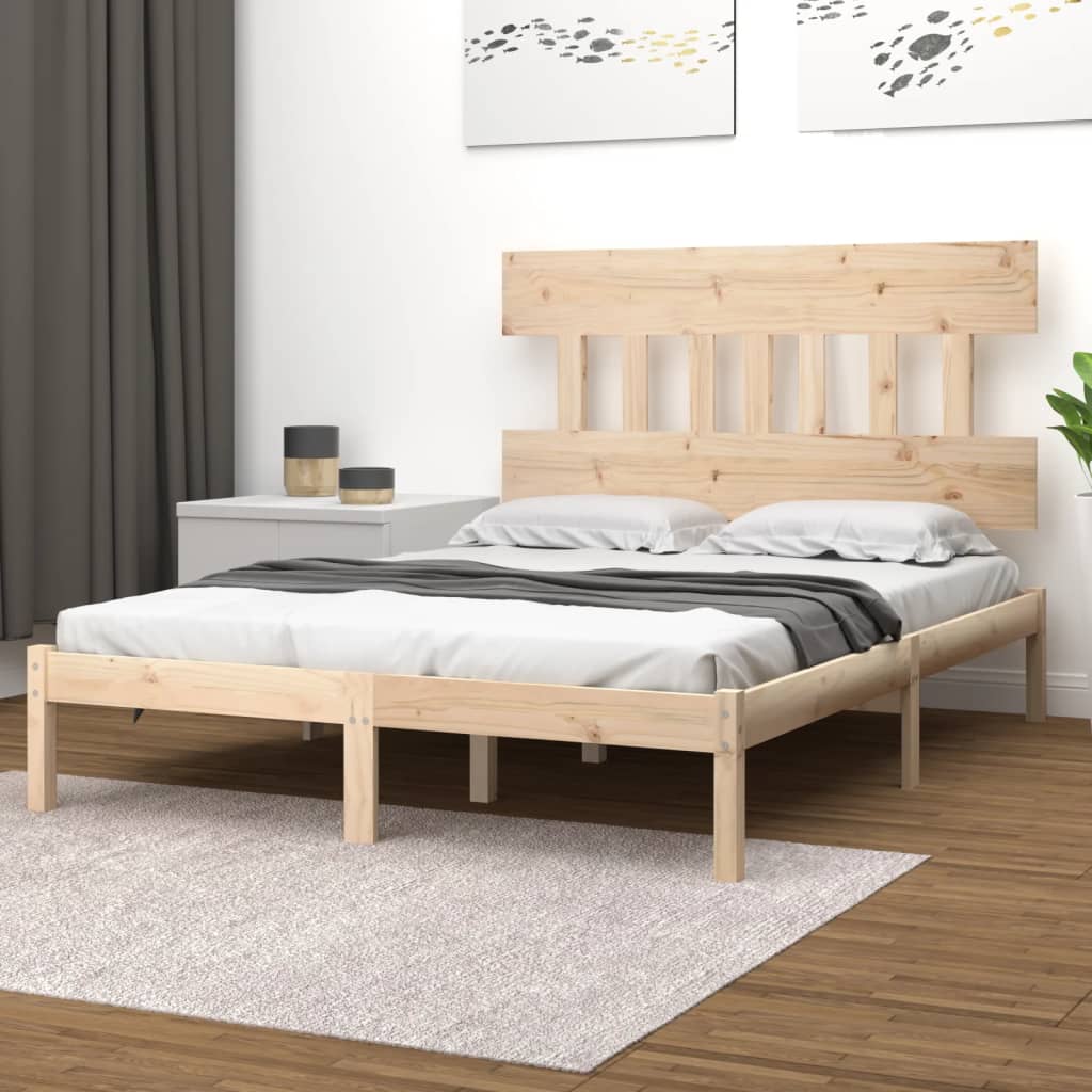 Bed Frame Solid Wood 140x190 cm - Brittle & Co