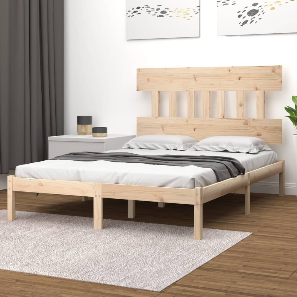 Bed Frame Solid Wood 200x200 cm - Brittle & Co