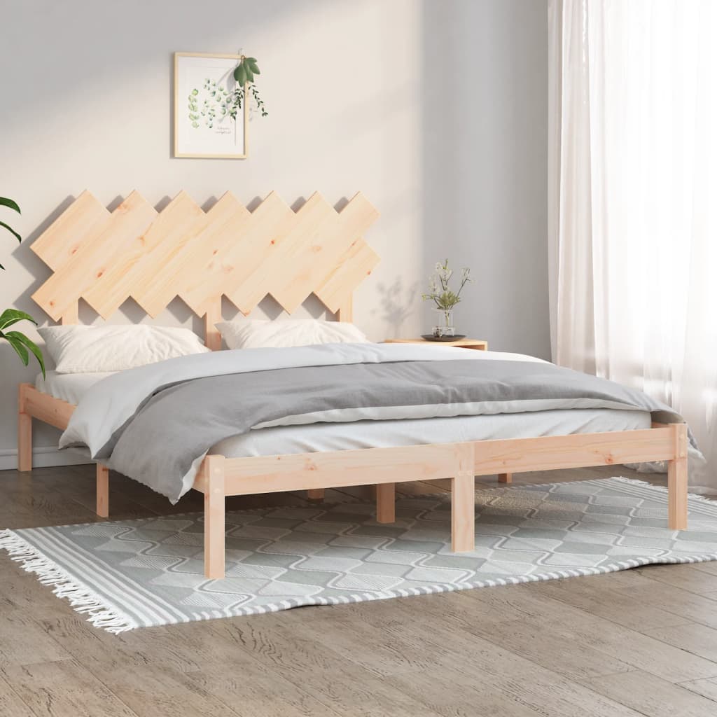 Bed Frame 150x200 cm King Size Solid Wood - Design Hut