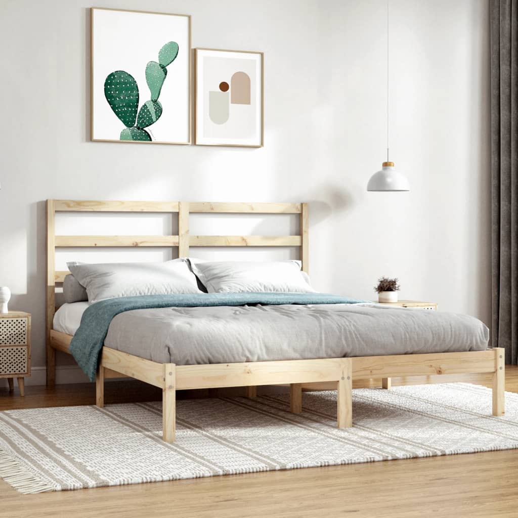 Bed Frame Solid Wood 135x190 cm Double - Casper Homes