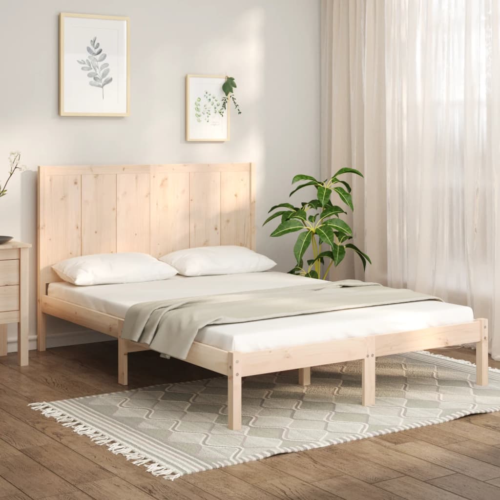 Bed Frame Solid Wood Pine 120x190 cm Small Double - Merlin Deals