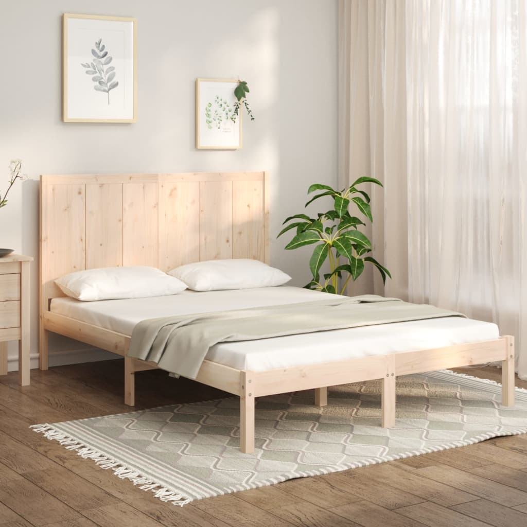 Bed Frame Solid Wood Pine 140x200 cm - All Things Good