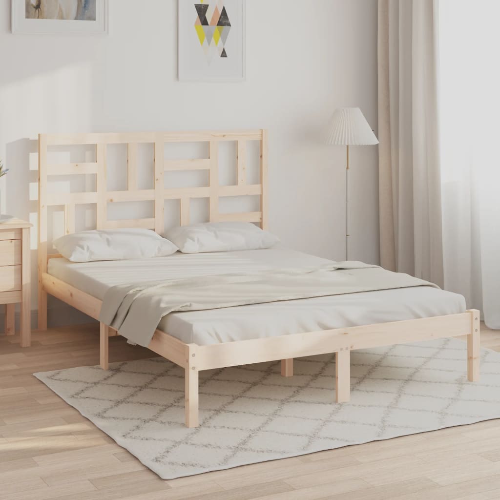 Bed Frame Solid Wood 135x190 cm Double - Direct Imports