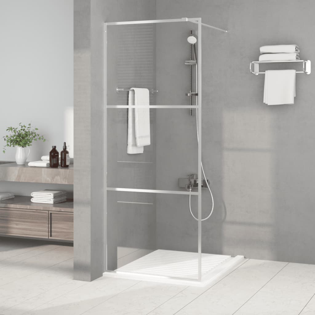 Walk-in Shower Wall Silver 80x195 cm Clear ESG Glass - Millennium Furniture