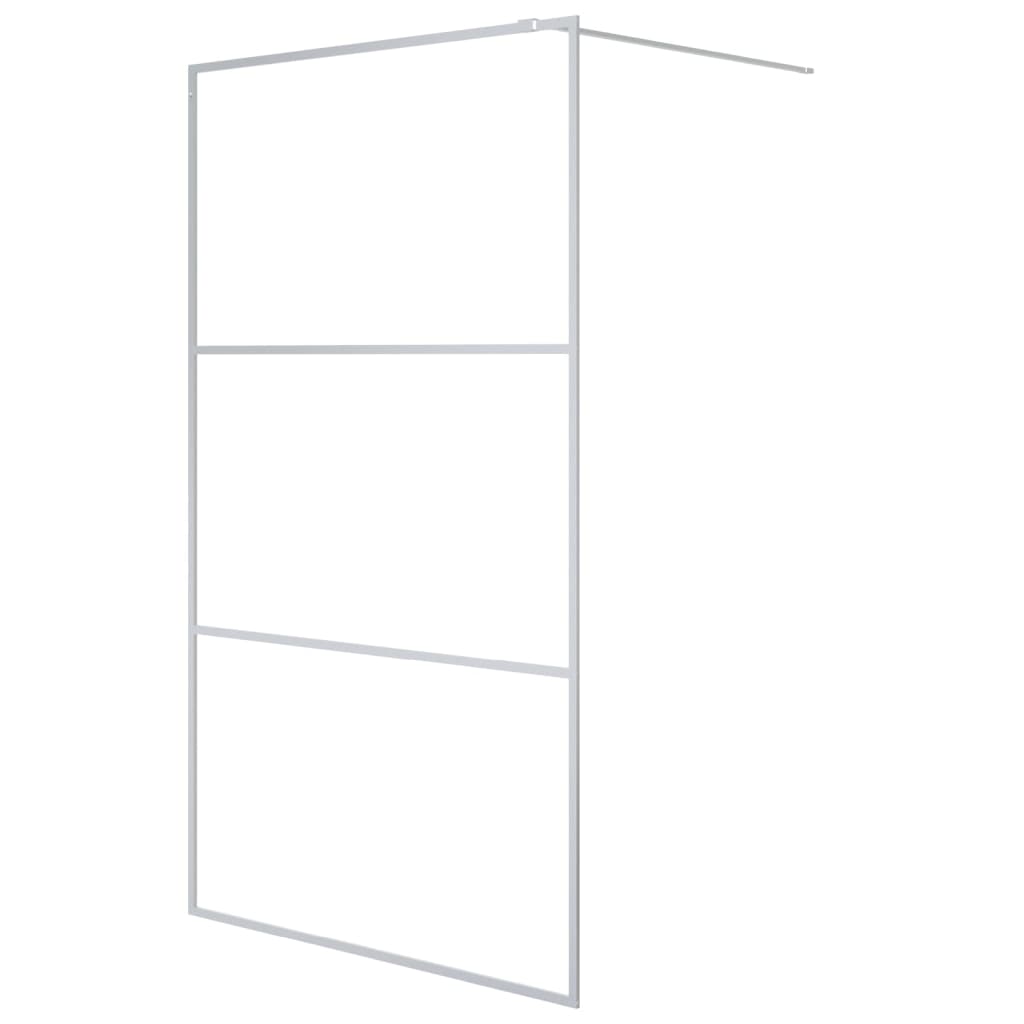 Walk-in Shower Wall Silver 115x195 cm Clear ESG Glass - Millennium Furniture