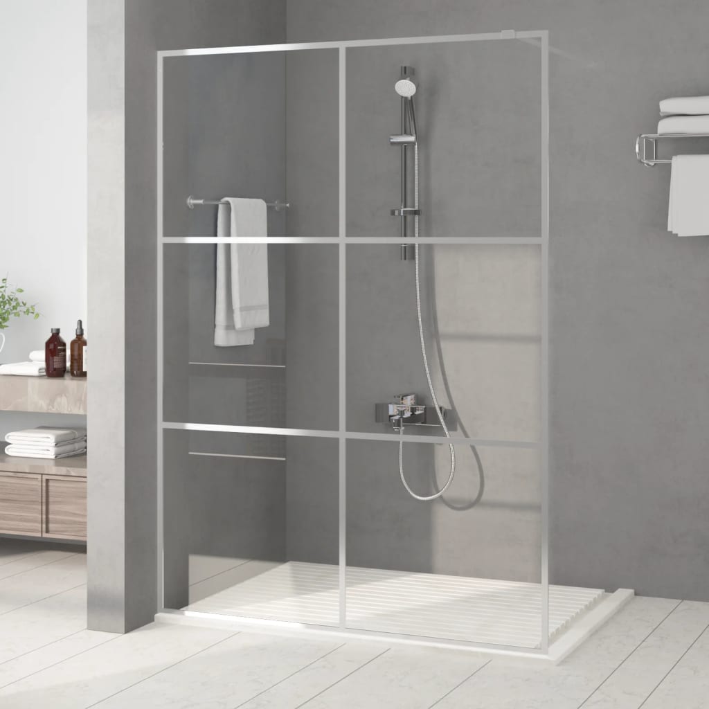 Walk-in Shower Wall Silver 140x195 cm Clear ESG Glass - Sid & Sam
