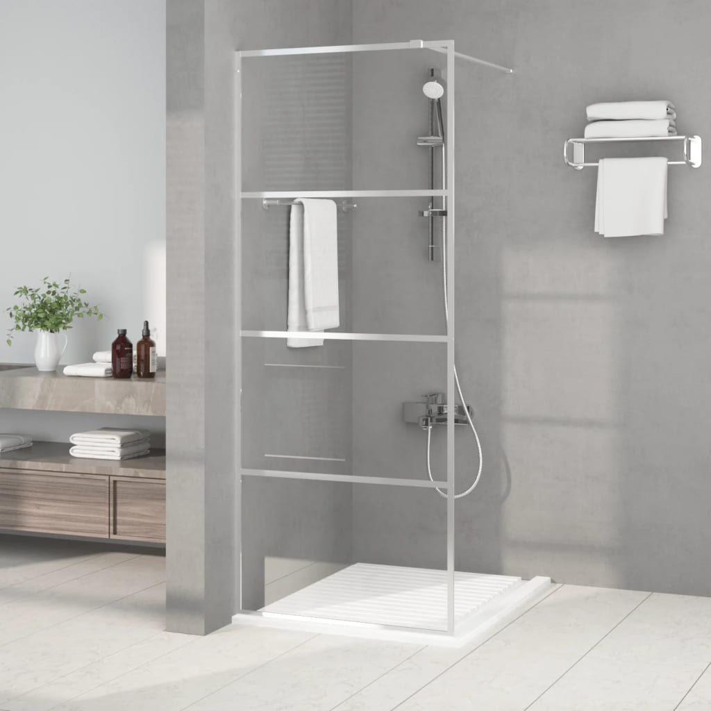 Walk-in Shower Wall Silver 80x195 cm Clear ESG Glass - Design Hut