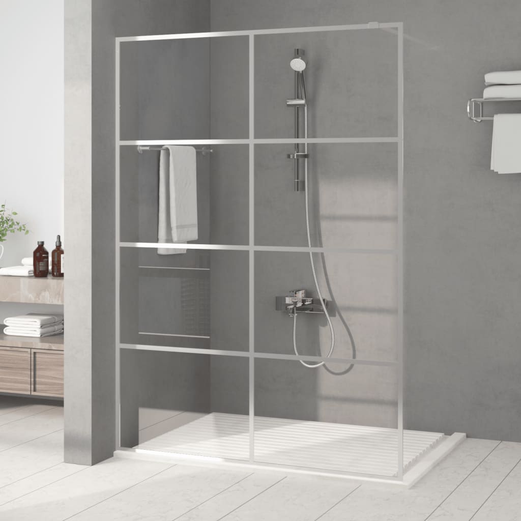 Walk-in Shower Wall Silver 140x195 cm Clear ESG Glass - Decor Base
