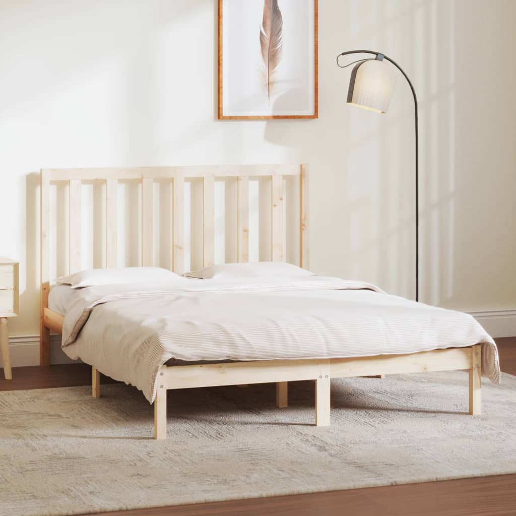 Bed Frame Solid Wood Pine 135x190 cm Double - The Home Maker