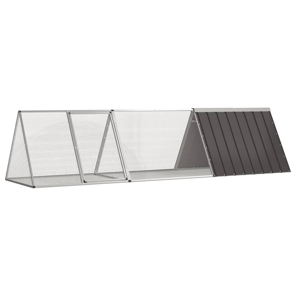 Rabbit Cage Anthracite 302.5x80.5x71 cm Galvanised Steel - The Home Maker