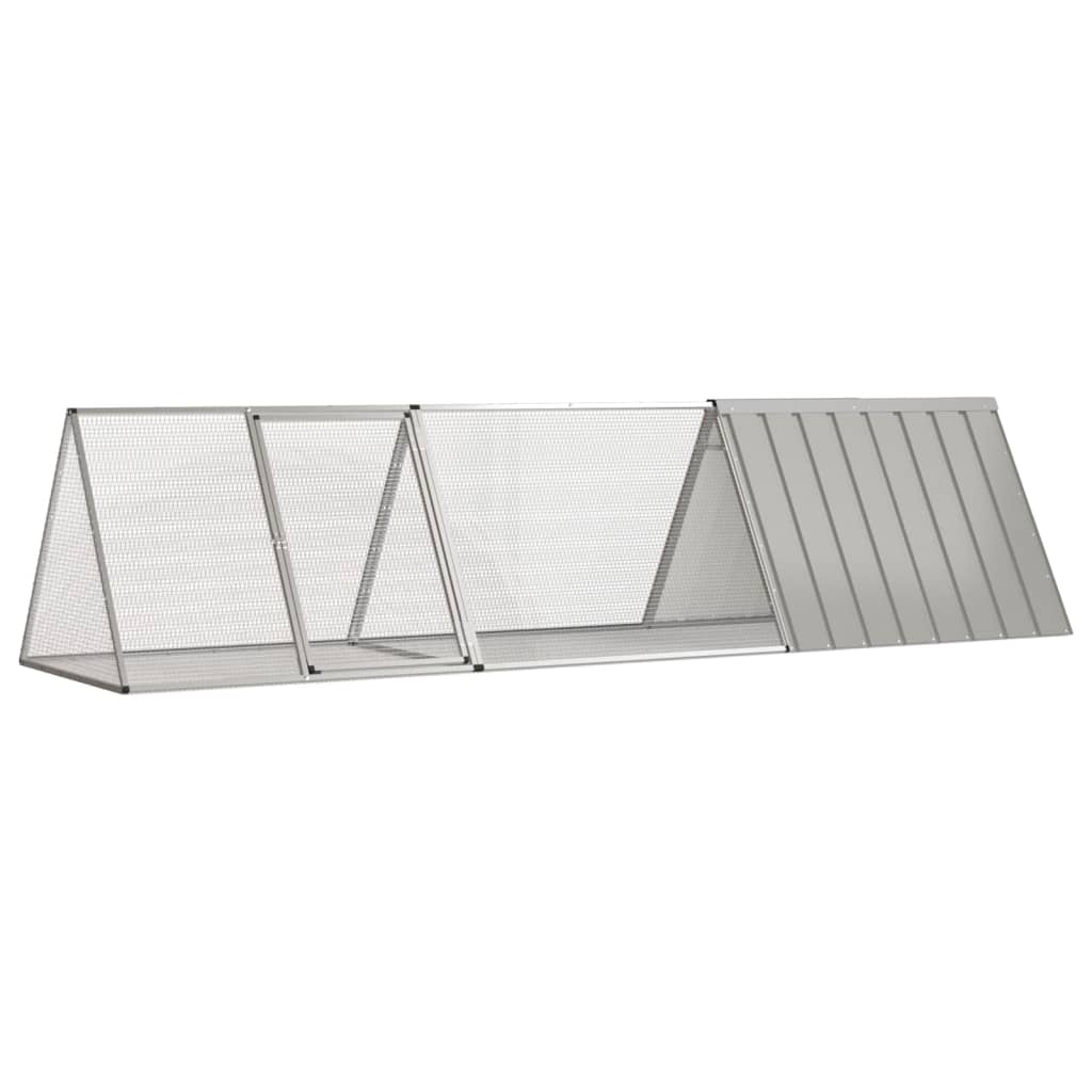 Rabbit Cage Grey 302.5x80.5x71 cm Galvanised Steel - Millennium Furniture