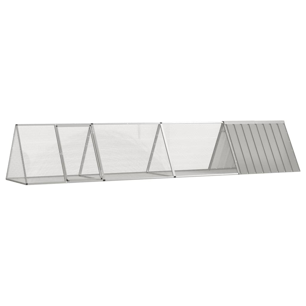 Rabbit Cage Grey 403.5x80.5x71 cm Galvanised Steel - The Home Maker