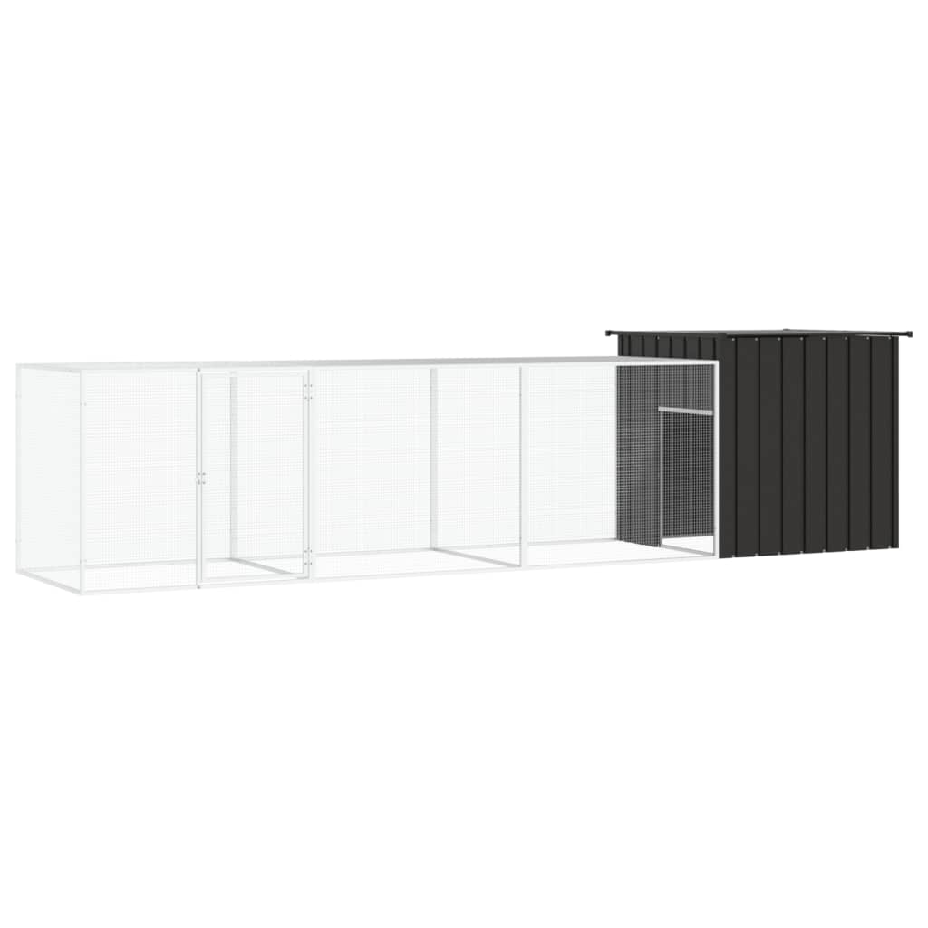 Chicken Cage Anthracite 400x91x100 cm Galvanised Steel - Merlin Deals