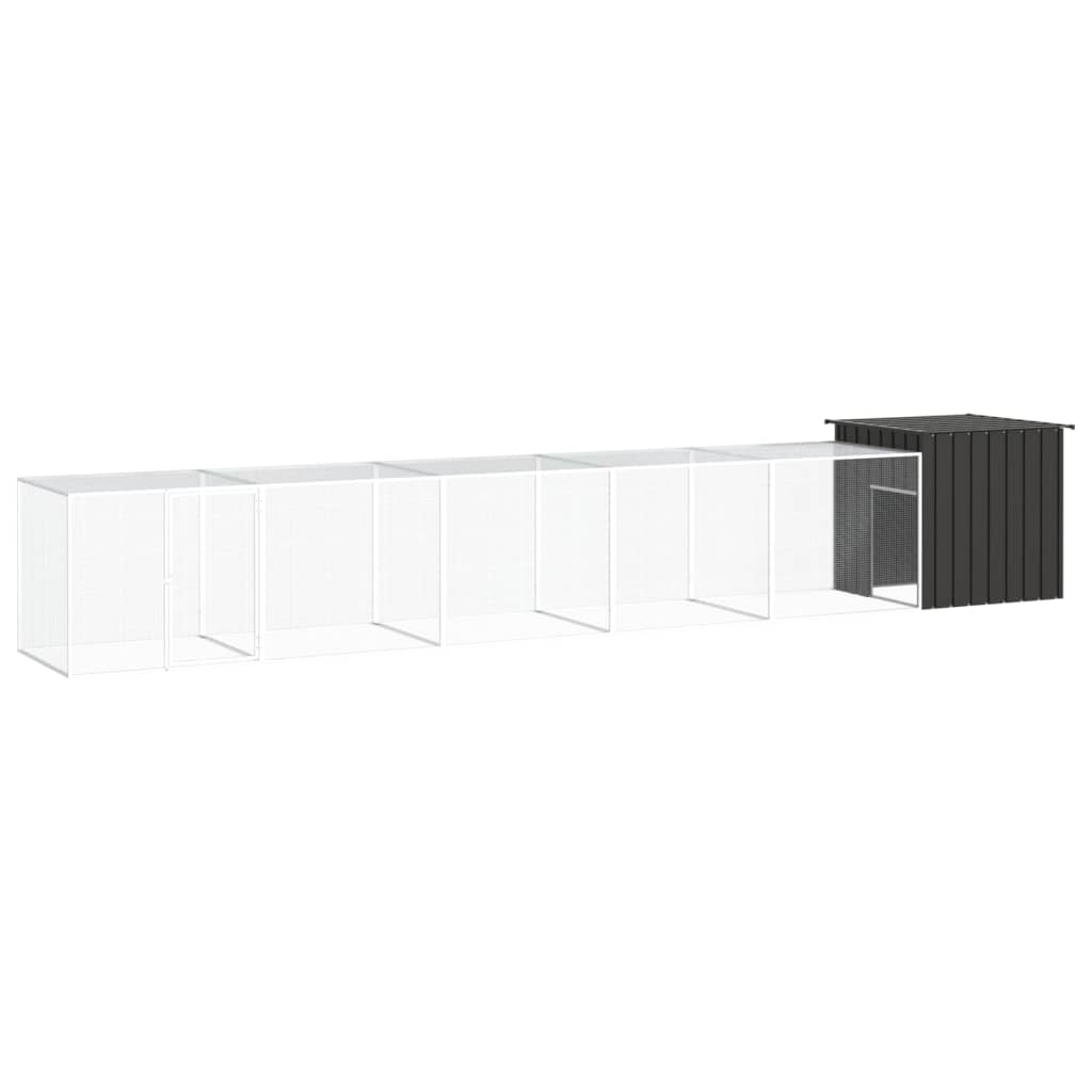 Chicken Cage Anthracite 600x91x100 cm Galvanised Steel - R and M Furniture