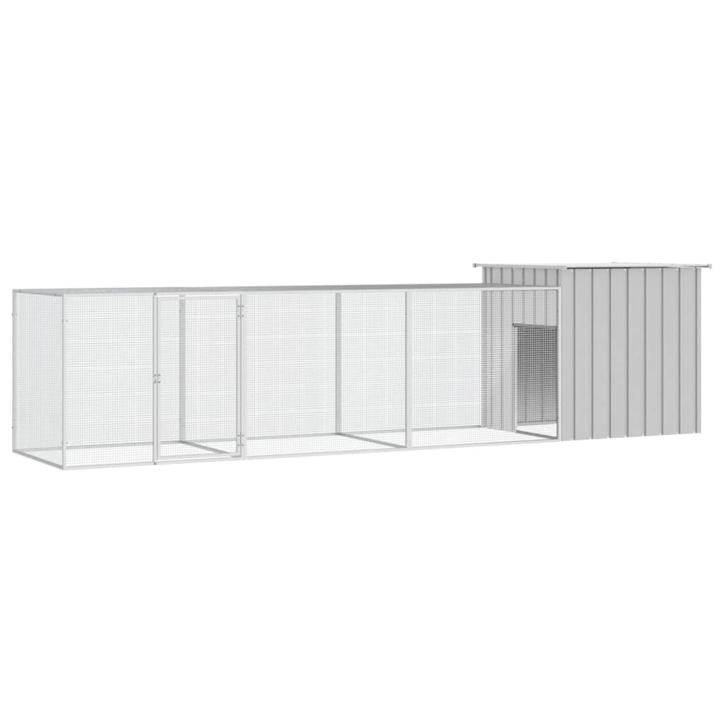 Chicken Cage Grey 400x91x100 cm Galvanised Steel - Unbeatable Bargains