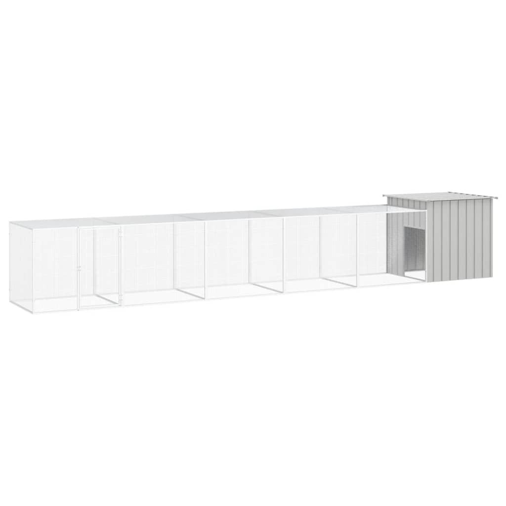 Chicken Cage Grey 600x91x100 cm Galvanised Steel - Unbeatable Bargains