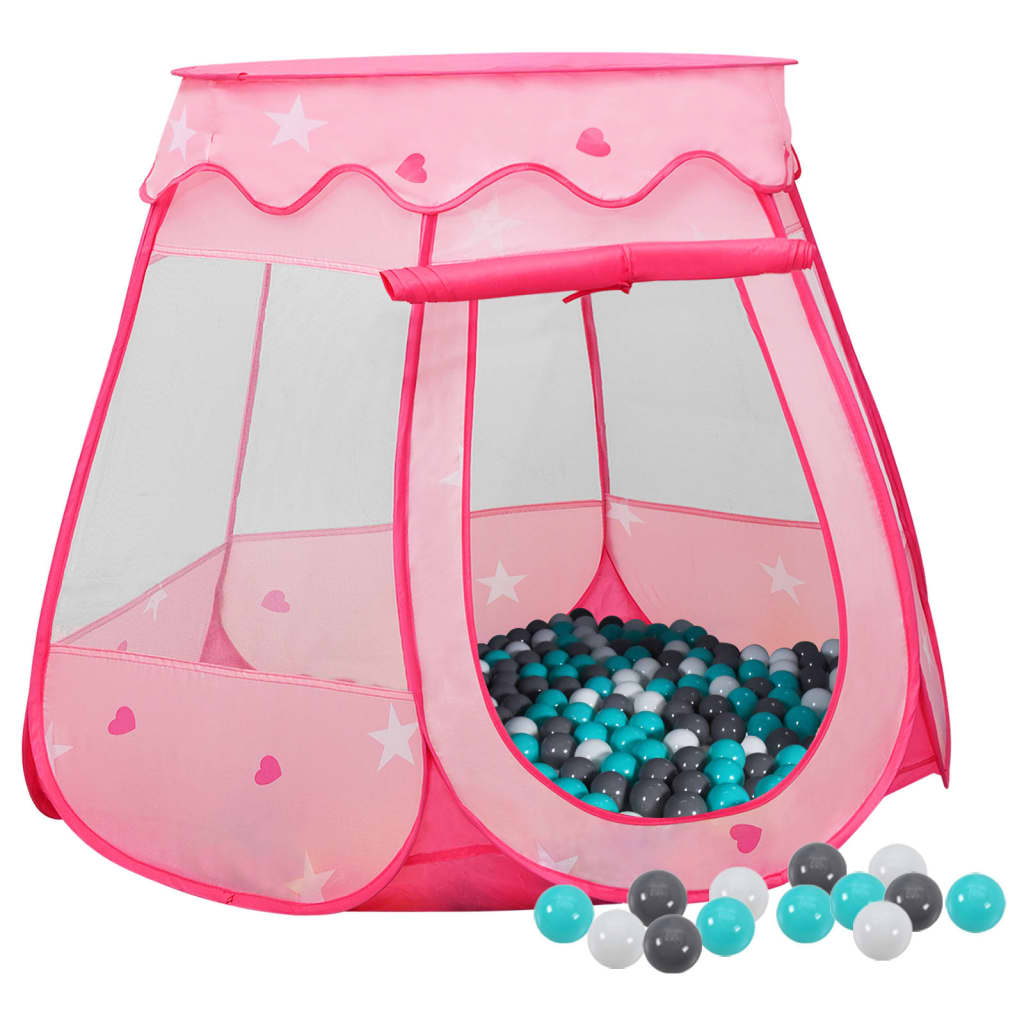 Children Play Tent with 250 Balls Pink 102x102x82cm - Decor Base