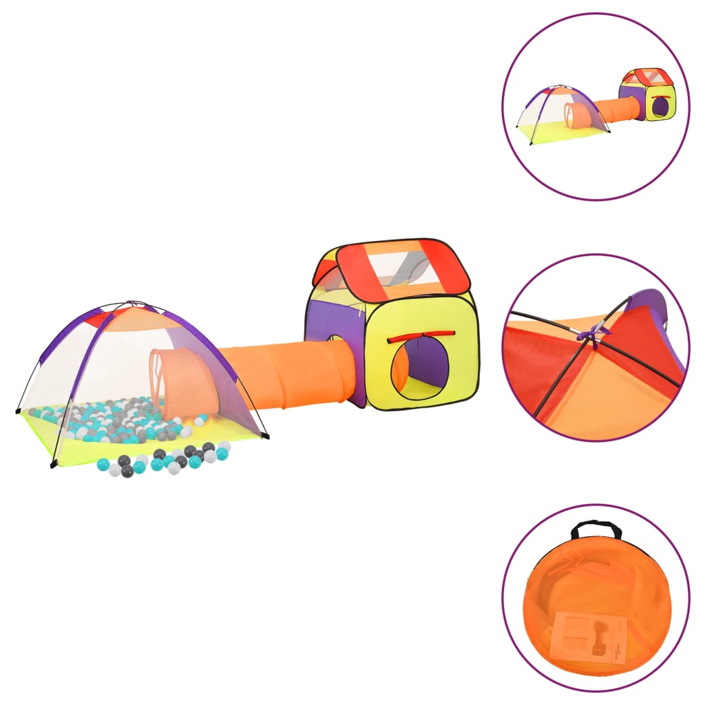 Children Play Tent with 250 Balls Multicolour 338x123x111cm - The Home Maker