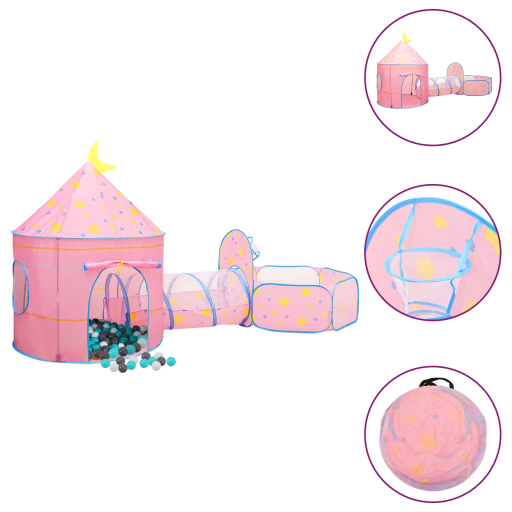 Children Play Tent with 250 Balls Pink 301x120x128cm - Millennium Furniture