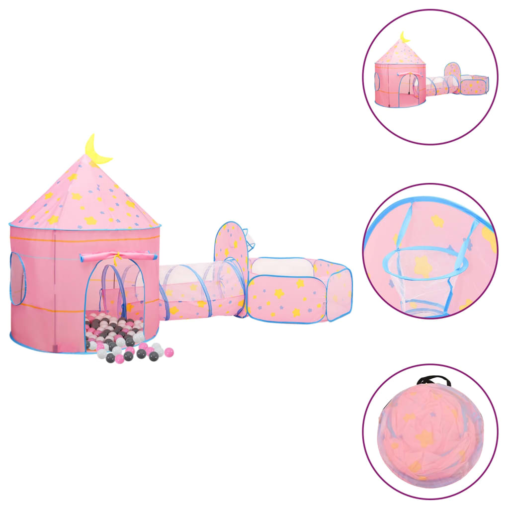 Children Play Tent with 250 Balls Pink 301x120x128cm - The Home Maker