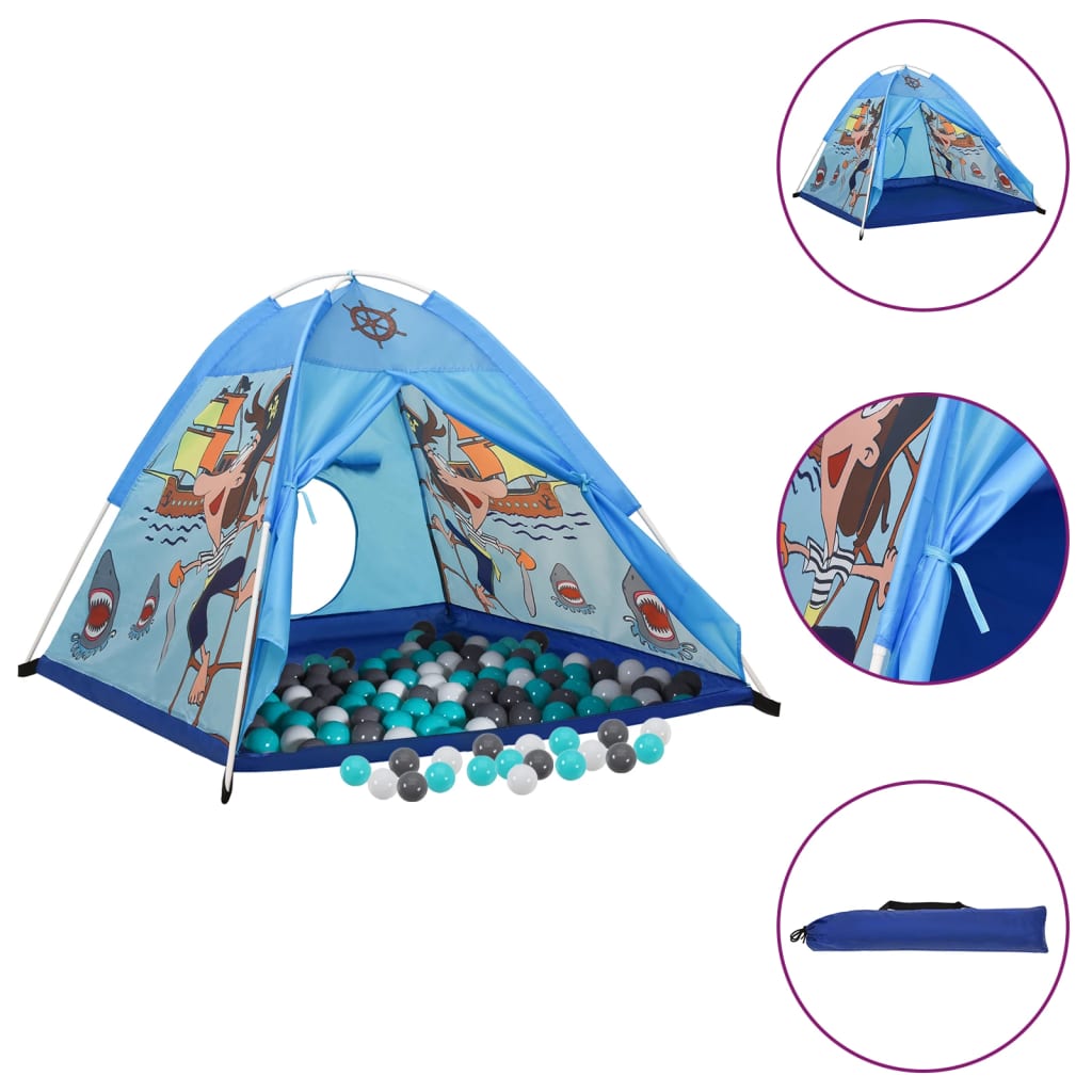 Children Play Tent with 250 Balls Blue 120x120x90cm - Style and Chic