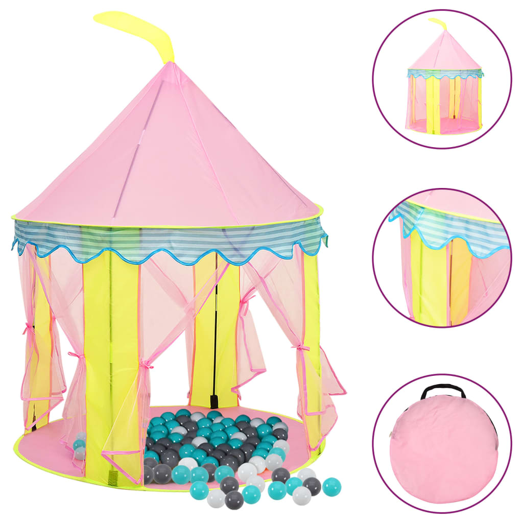 Children Play Tent with 250 Balls Pink 100x100x127cm - The Home Maker