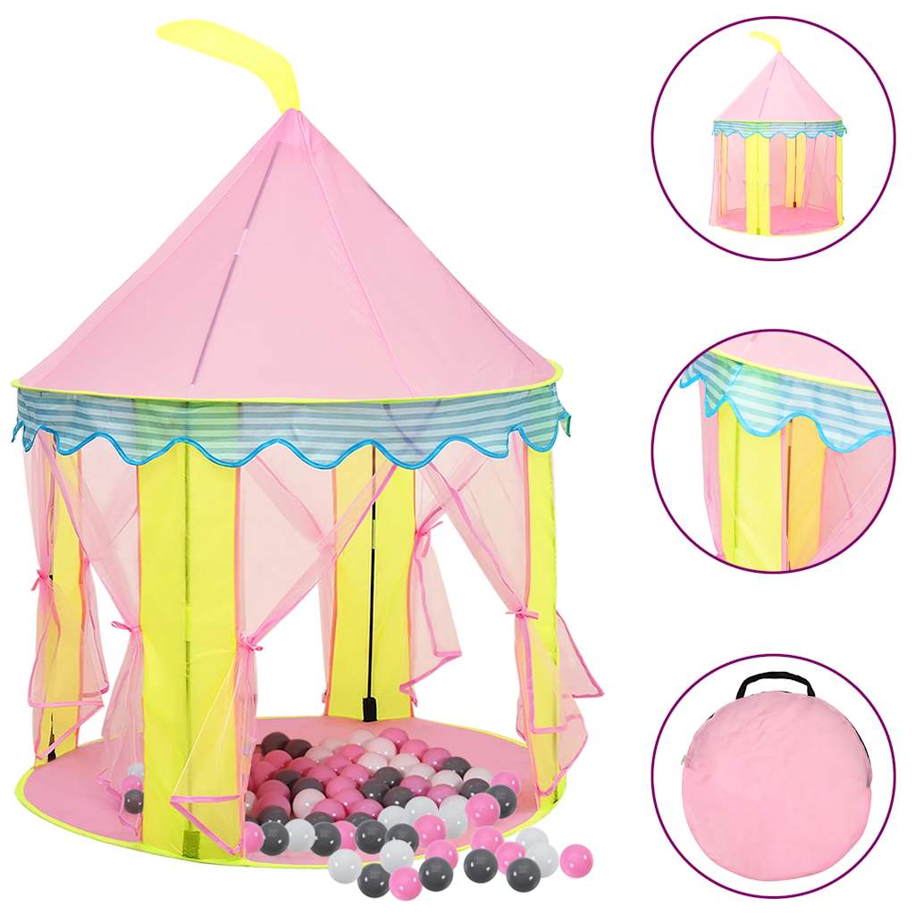 Children Play Tent with 250 Balls Pink 100x100x127 cm - Style and Chic