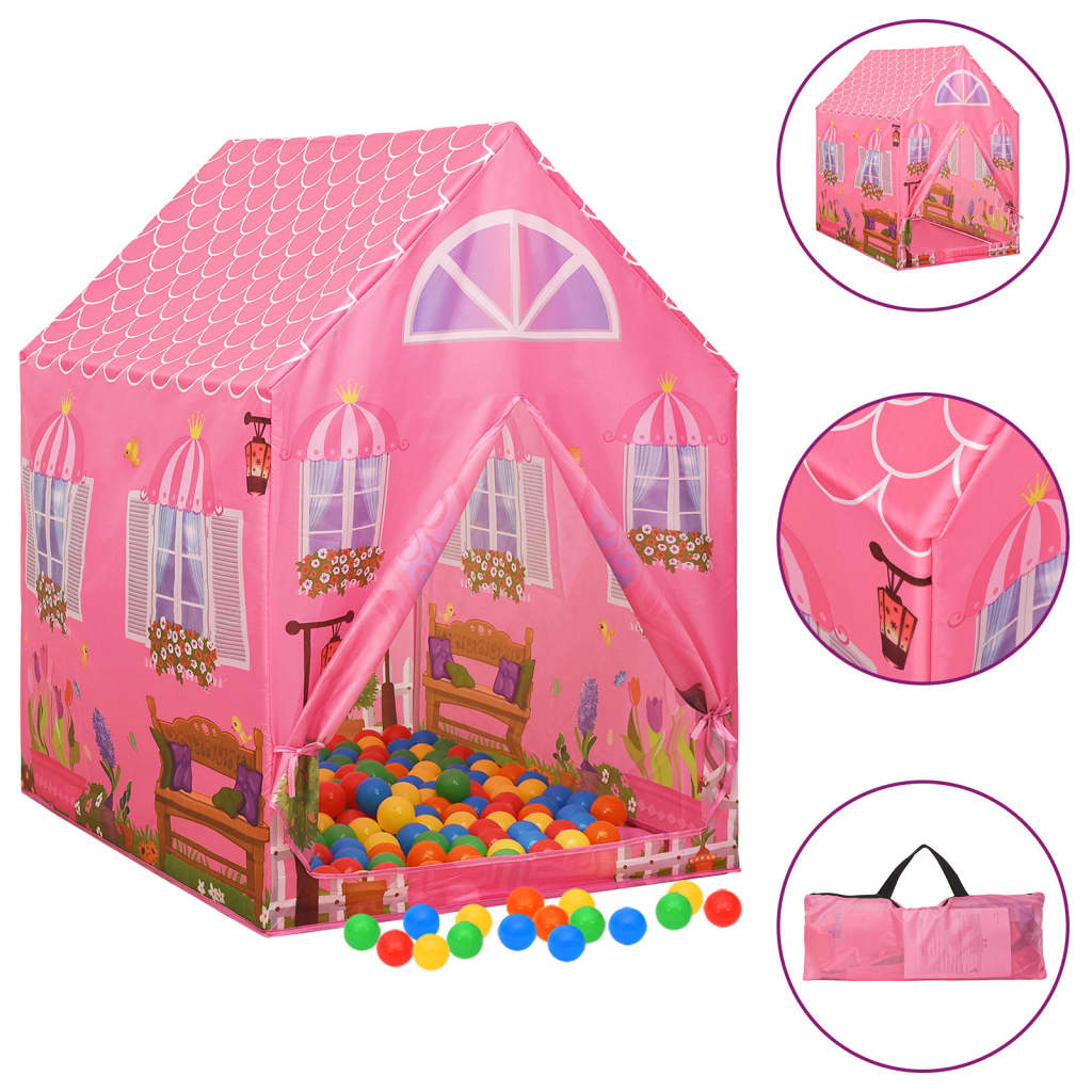 Children Play Tent with 250 Balls Pink 69x94x104cm - Style and Chic